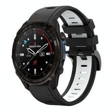 Per Garmin Descent Mk3i 51mm Sports Cinturino in silicone bicolore da 26mm (nero+bianco)