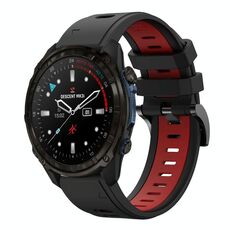 Per Garmin Descent Mk3i 51mm Sports Cinturino in silicone bicolore da 26mm (nero+rosso)