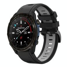 Per Garmin Descent Mk3i 51mm Sports Cinturino in silicone bicolore da 26mm (nero+grigio)