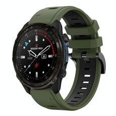 Per Garmin Descent Mk3i 51mm Sports cinturino in silicone bicolore da 26mm (verde militare+nero)
