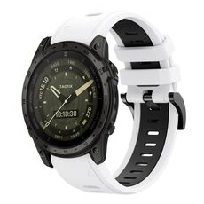 Per Garmin Tactix 7 AMOLED Sports cinturino in silicone bicolore da 26 mm (bianco+retro)