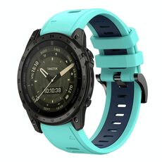 Per Garmin Tactix 7 AMOLED Sports cinturino in silicone bicolore da 26 mm (verde menta + blu notte)