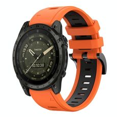 Per Garmin Tactix 7 AMOLED Sports cinturino in silicone bicolore da 26 mm (arancione+nero)