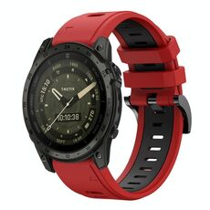 Per Garmin Tactix 7 AMOLED Sports cinturino in silicone bicolore da 26 mm (rosso+nero)