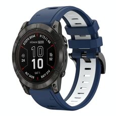 Per Garmin Fenix ​​7X Pro 51mm Sports Two Color 26mm Cinturino in silicone (blu notte+bianco)