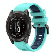 Per Garmin Fenix ​​7X Pro 51mm Sports Two Color 26mm Cinturino in silicone (verde menta+blu notte)