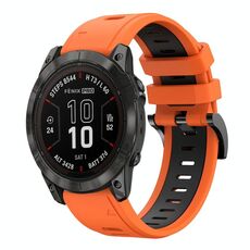 Per Garmin Fenix ​​7X Pro 51mm Sports Cinturino in silicone bicolore da 26mm (arancione+nero)