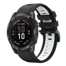 Per Garmin Fenix ​​7X Pro 51mm Sports Two Color 26mm Cinturino in silicone (nero+bianco)
