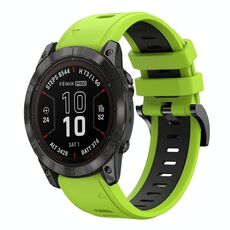 Per Garmin Fenix ​​7X Pro 51mm Sports Cinturino in silicone bicolore da 26mm (lime+nero)