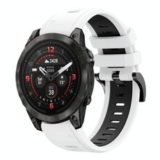 Per Garmin Epix Pro 51mm Sports Cinturino in silicone bicolore da 26mm (bianco+retro)
