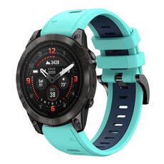 Per Garmin Epix Pro 51mm Sports cinturino in silicone bicolore da 26mm (verde menta + blu notte)