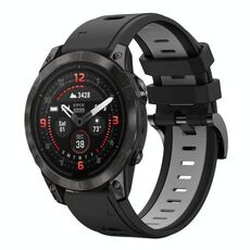 Per Garmin Epix Pro 51mm Sports cinturino in silicone bicolore da 26mm (nero+grigio)