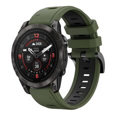Per Garmin Epix Pro 51mm Sports cinturino in silicone bicolore da 26mm (verde militare+nero)