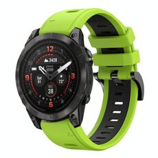 Per Garmin Epix Pro 51mm Sports cinturino in silicone bicolore da 26mm (lime+nero)