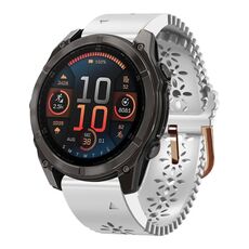 Per Garmin Fenix ​​8 AMOLED 43mm Cinturino in silicone traspirante da 20mm (bianco)