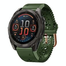 Per Garmin Fenix ​​8 AMOLED 43mm Cinturino in silicone traspirante da 20mm (verde militare)