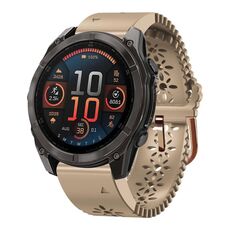 Per Garmin Fenix ​​8 AMOLED 43mm Cinturino in silicone traspirante da 20mm (cachi)