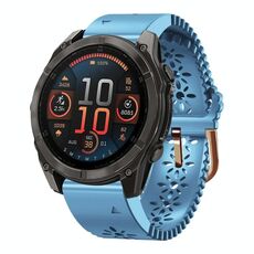 Per Garmin Fenix ​​8 AMOLED 43mm Cinturino in silicone traspirante da 20mm (azzurro chiaro)