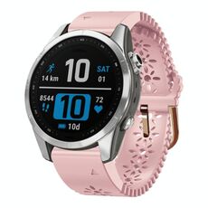 Per Garmin Fenix ​​7S Pro 42mm Cinturino in silicone traspirante da 20mm (rosa)