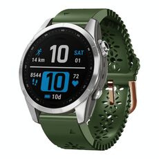 Per Garmin Fenix ​​7S Pro 42mm Cinturino in silicone traspirante da 20mm (verde militare)