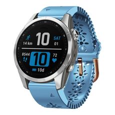 Per Garmin Fenix ​​7S Pro 42mm Cinturino in silicone traspirante da 20mm (azzurro chiaro)