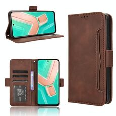 Per vivo Y28 4G Custodia in pelle con texture in vitello e slot per schede (marrone)