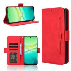 Per vivo Y58 5G Custodia in pelle con slot per schede e texture in vitello (rosso)