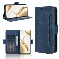 Custodia in pelle per telefono cellulare con slot per schede e texture in vitello per Honor 200 5G (blu)