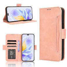 Per Honor X60i 5G Custodia in pelle con slot per schede e texture in vitello (rosa)