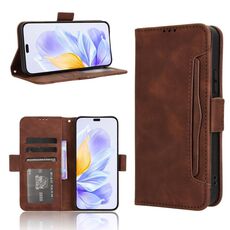 Per Honor X60i 5G Custodia in pelle con texture in vitello e slot per schede (marrone)