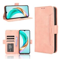 Custodia in pelle per telefono cellulare con slot per schede in pelle di vitello per Honor X6b 4G (rosa)