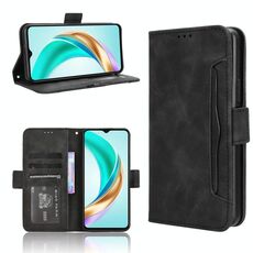 Custodia per telefono in pelle con slot per schede e texture in vitello per Honor X6b 4G (nero)