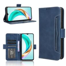 Custodia per telefono in pelle con slot per schede e texture in vitello per Honor X6b 4G (blu)
