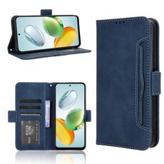 Custodia in pelle per telefono For Honor Play 60 Plus con texture in vitello e slot per schede (blu)