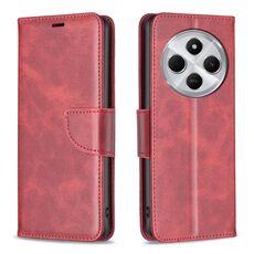 Per Redmi 14C 4G Custodia per telefono in pelle di agnello con texture a flip di colore puro (rosso)