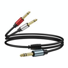 Cavo audio adattatore splitter Y mono TS maschio da 6,35 mm placcato oro da 1 m (nero)