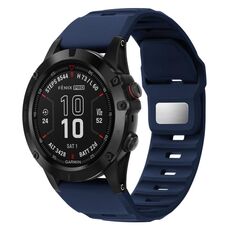 Per Garmin Fenix ​​7X / 7X Pro cinturino in silicone stile ruvido a sgancio rapido (blu scuro)
