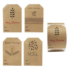 200 pezzi/rotolo adesivi per decorazioni natalizie nastro per etichette regalo per le feste (75x50mm)