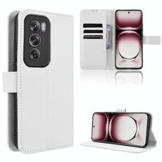 Per OPPO Reno12 Pro 5G Custodia per telefono in pelle con texture a diamante globale (bianca)