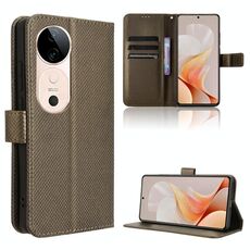 Per vivo S19 5G Custodia in pelle con texture a diamante (marrone)