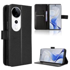 Per vivo S19 Pro 5G / V40 5G Custodia per telefono in pelle con trama a diamante (nero)