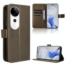 Per vivo S19 Pro 5G / V40 5G Custodia per telefono in pelle con trama a diamante (marrone)