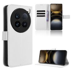 Per vivo X100 Ultra 5G Custodia in pelle con texture a diamante (bianca)