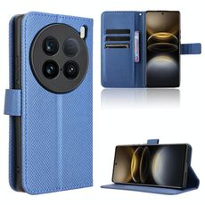 Per vivo X100 Ultra 5G Custodia in pelle con texture a diamante (blu)