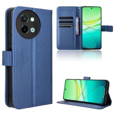 Per vivo Y58 5G Custodia per telefono in pelle con trama a diamante (blu)