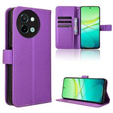 Per vivo Y58 5G Custodia in pelle con texture a diamante (viola)