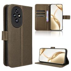Per Honor 200 5G Custodia in pelle con texture a diamante (marrone)
