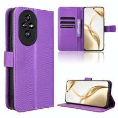 Per Honor 200 5G Custodia in pelle con texture a diamante (viola)