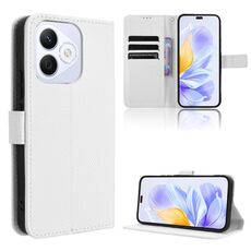 Per Honor X60i 5G Custodia in pelle con texture a diamante (bianca)