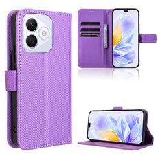 Per Honor X60i 5G Custodia in pelle con texture a diamante (viola)